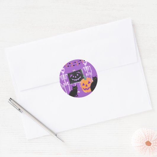 Paarse thema Halloween Stickers (Envelop)