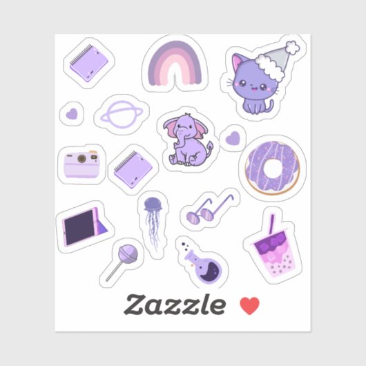 Paarse thema sticker pack (Vel)