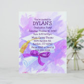 Paarse themaafgestudeerpartij flyer-uitnodigingen (Staand voorkant)