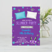 Paarse themaselector verjaardagsuitnodiging kaart (Staand voorkant)