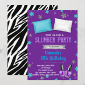 Paarse themaselector verjaardagsuitnodiging kaart (Voorkant / Achterkant)