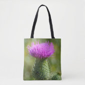 Paarse Thistle Autumn Flower Tote Bag (Voorkant)