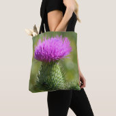 Paarse Thistle Autumn Flower Tote Bag (Dichtbij)