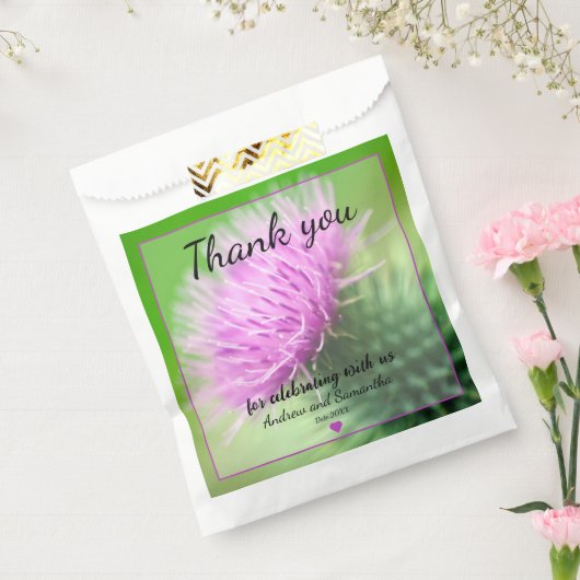 Paarse Thistle Bedankzakje (Gezegeld)