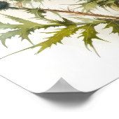 Paarse Thistle Flower Art Print Poster (Hoek)