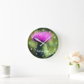 Paarse Thistle Flower op maat   Ronde Klok (Huis)