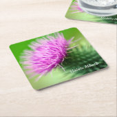 Paarse Thistle Kartonnen Onderzetters (Schuin)