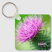 Paarse Thistle Keyring Sleutelhanger (Voorkant)