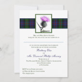 Paarse Thistle Murray van Atholl Tartan bruiloft Kaart (Voorkant)