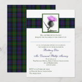 Paarse Thistle Murray van Atholl Tartan bruiloft Kaart (Voorkant / Achterkant)