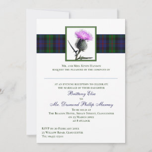 Paarse Thistle Murray van Atholl Tartan bruiloft Kaart