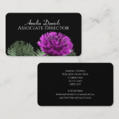 Paarse Thistle op zwart Visitekaartje (Voorkant / Achterkant)