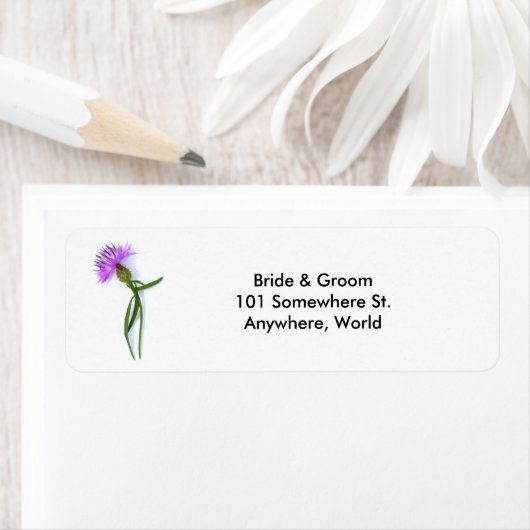 Paarse Thistle Return Address Labels (Insitu)
