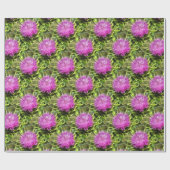 Paarse Thistle Wilde Floral Art Cadeaupapier (Vlak)