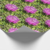 Paarse Thistle Wilde Floral Art Cadeaupapier (Hoek)