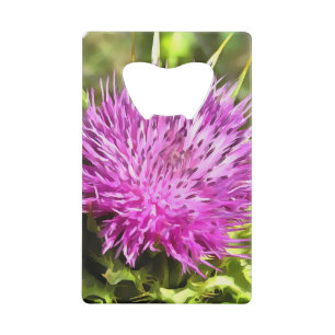 Paarse Thistle Wilde Floral Art Creditkaart Flessenopener