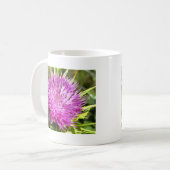 Paarse Thistle Wilde Floral Art Koffiemok (Voorkant links)