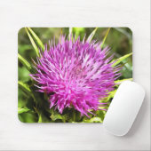 Paarse Thistle Wilde Floral Art Muismat (Met muis)