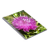Paarse Thistle Wilde Floral Art Notitieboek (Rechterzijde)