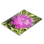 Paarse Thistle Wilde Floral Art Notitieboek (Linkerzijde)