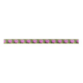 Paarse Thistle Wilde Floral Art Satijnen Lint (Voorkant)