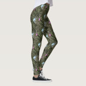 Paarse Thistle Wildflower Realiserende kunst Leggings (Rechts)