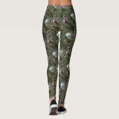 Paarse Thistle Wildflower Realiserende kunst Leggings (Achterkant)
