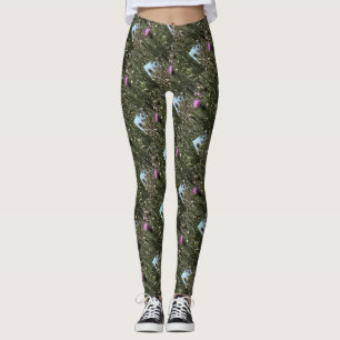 Paarse Thistle Wildflower Realiserende kunst Leggings