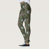 Paarse Thistle Wildflower Realiserende kunst Leggings (Links)