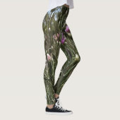 Paarse Thistle Wildflower Realiserende kunst Leggings (Rechts)