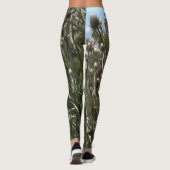 Paarse Thistle Wildflower Realiserende kunst Leggings (Achterkant)