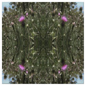 Paarse Thistle Wildflower Realiserende kunst Stof (Swatch)