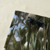 Paarse Thistle Wildflower Realiserende kunst Strandlaken (In situ)