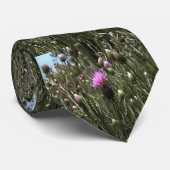 Paarse Thistle Wildflower Realiserende kunst Stropdas (Opgerold)