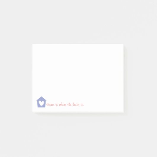 Paarse thuis is waar het hart noten is post-it® notes (Voorkant)
