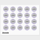 Paarse Tiara & Damask Quinceanera Sticker (Vel)
