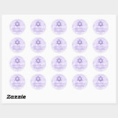 Paarse Tie Dye Bat Mitzvah Classic Ronde Sticker (Vel)