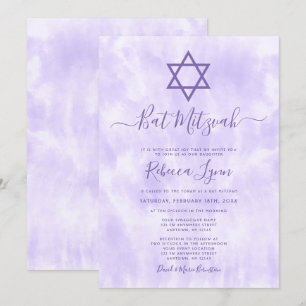 Paarse Tie Dye Bat Mitzvah Kaart