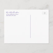 Paarse Tie Dye Bat Mitzvah Save the Date Aankondigingskaart (Achterkant)