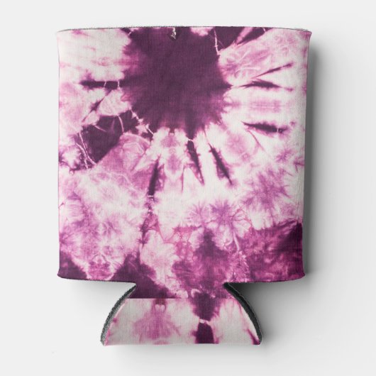 Paarse Tie Dye Batik Textuur Blikjeskoeler (Voorkant)