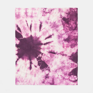Paarse Tie Dye Batik Textuur Fleece Deken