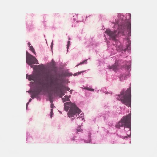 Paarse Tie Dye Batik Textuur Fleece Deken (Voorkant)