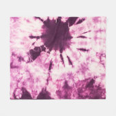 Paarse Tie Dye Batik Textuur Fleece Deken (Voorkant (Horizontaal))