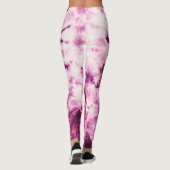 Paarse Tie Dye Batik Textuur Leggings (Achterkant)