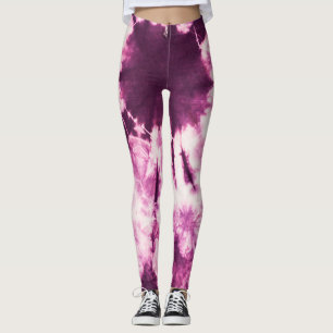 Paarse Tie Dye Batik Textuur Leggings