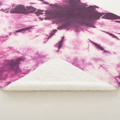 Paarse Tie Dye Batik Textuur Sherpa Deken (3/4)