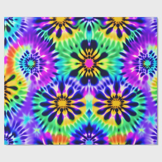 Paarse Tie Dye Cadeaupapier (Vlak)