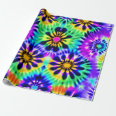 Paarse Tie Dye Cadeaupapier (Uitgerold)