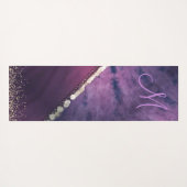 Paarse Tie Dye Monogram Coin Sjaal Yogamat (Achterkant (horizontaal))