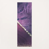 Paarse Tie Dye Monogram Coin Sjaal Yogamat (Voorkant)